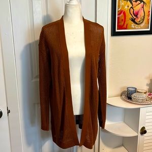 Banana Republic M rust colored open weave knee-length sweater